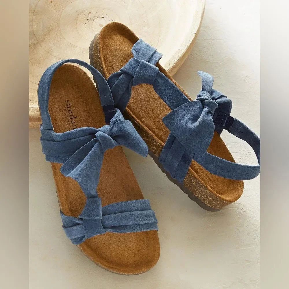 Sundance Tigerlily Sandals NIB 37/6 Blue Suede